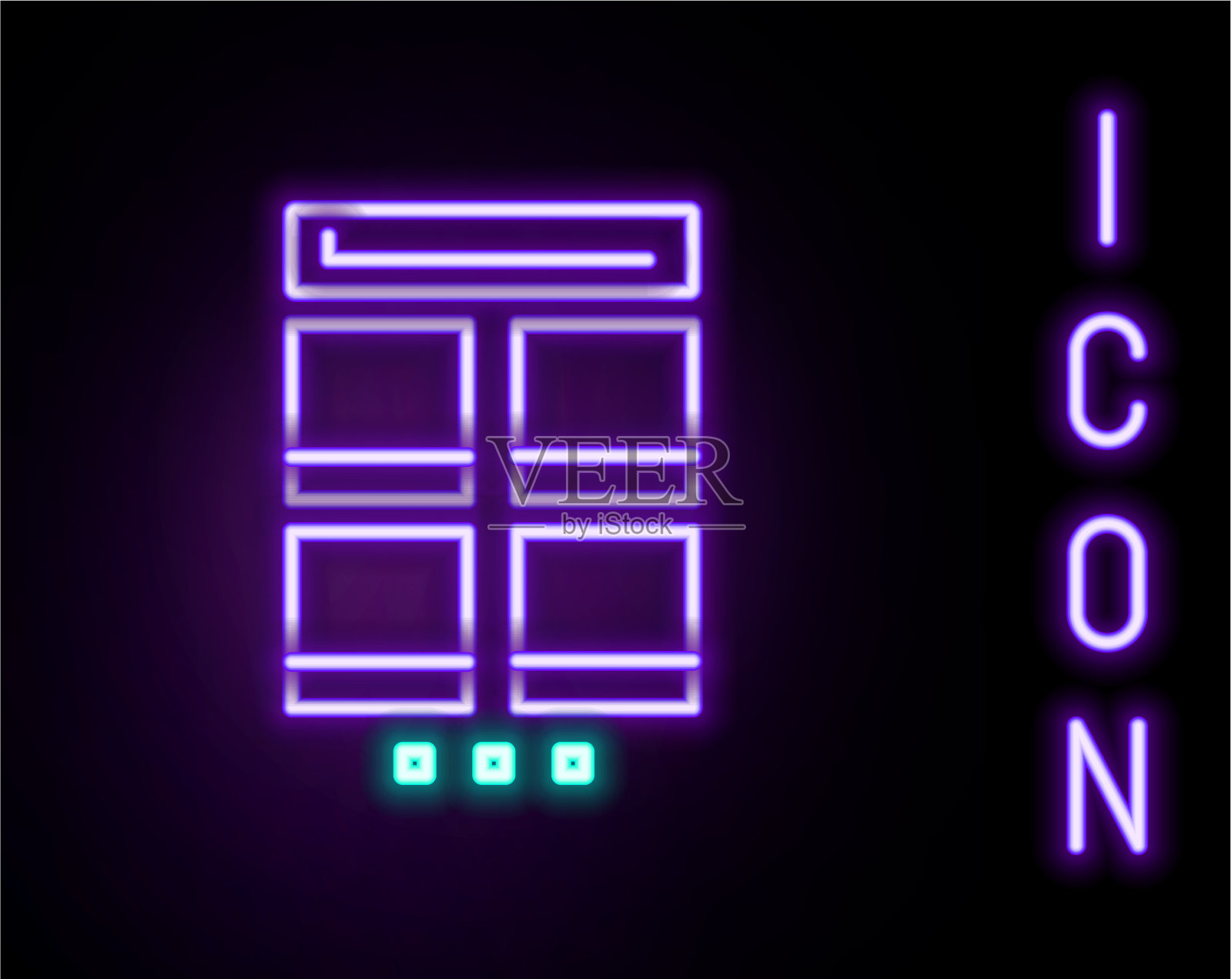 发光的霓虹灯线网上购物的手机插画图片素材