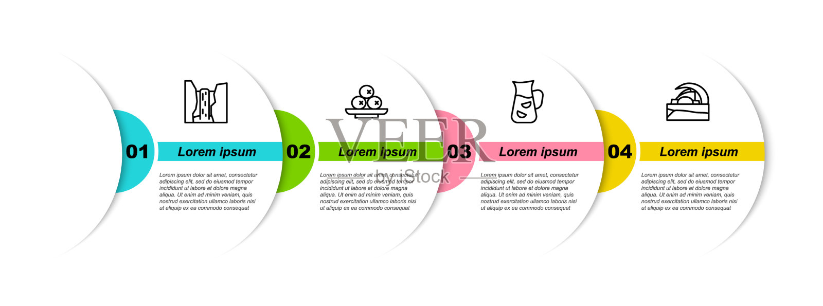在桑格利亚汽酒里放上一排algar瀑布橄榄插画图片素材