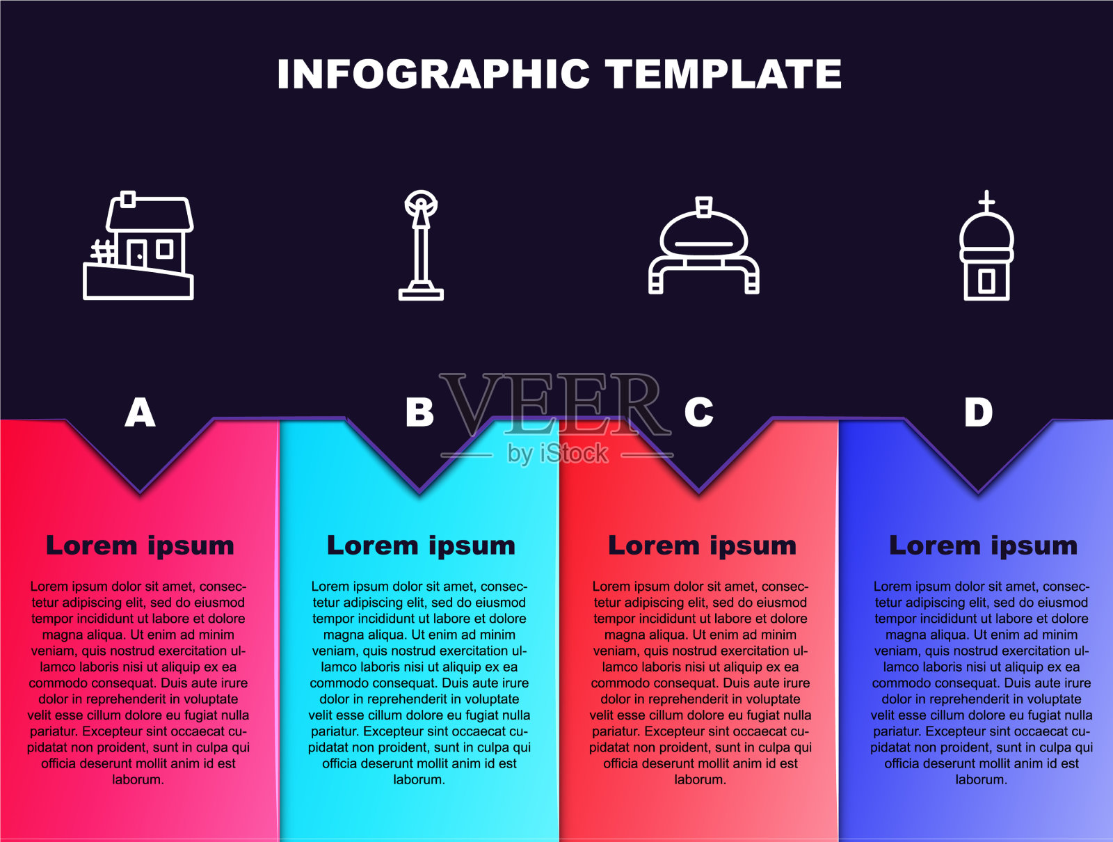 设置线乌克兰房子纪念碑独立插画图片素材