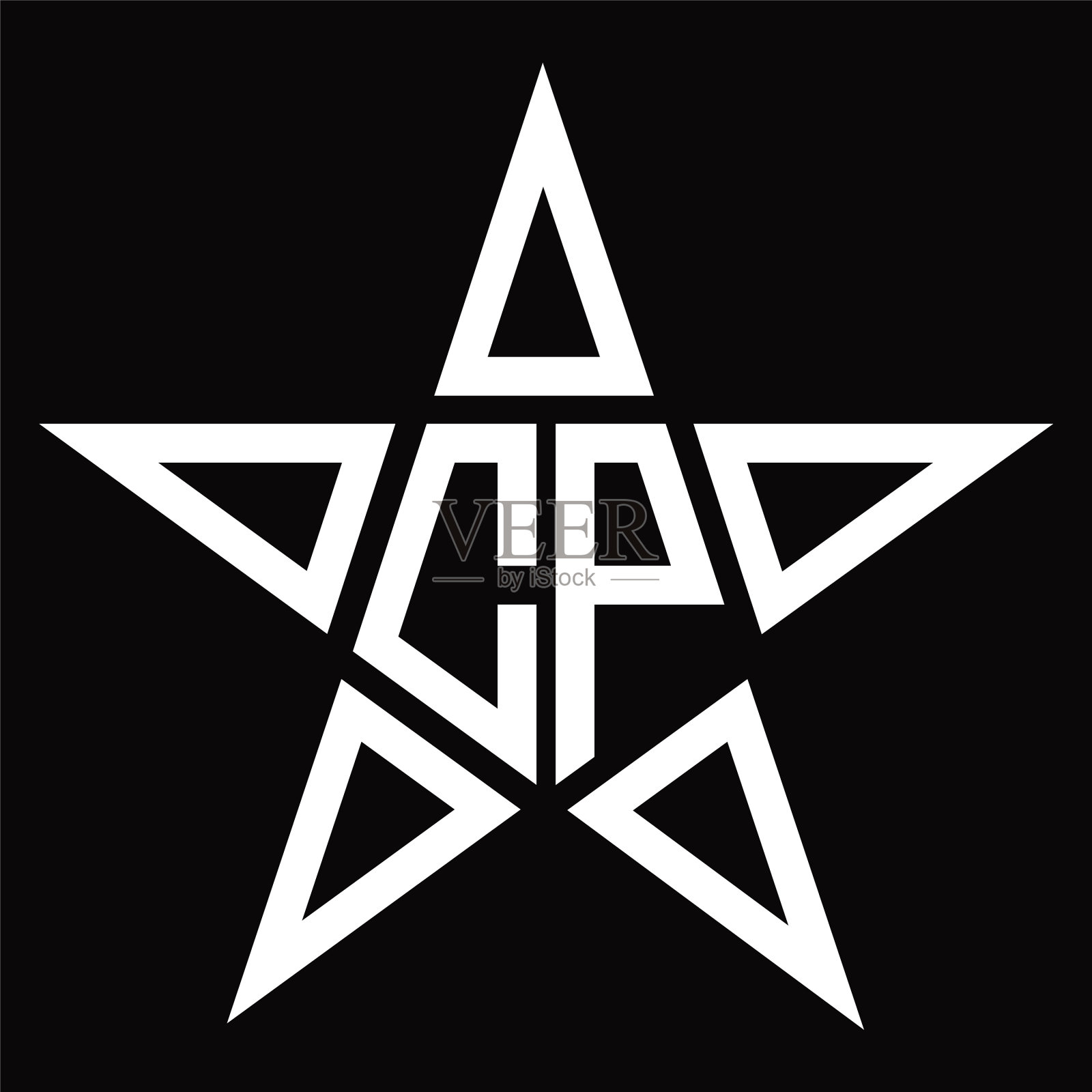 标志字母与星形设计模板插画图片素材