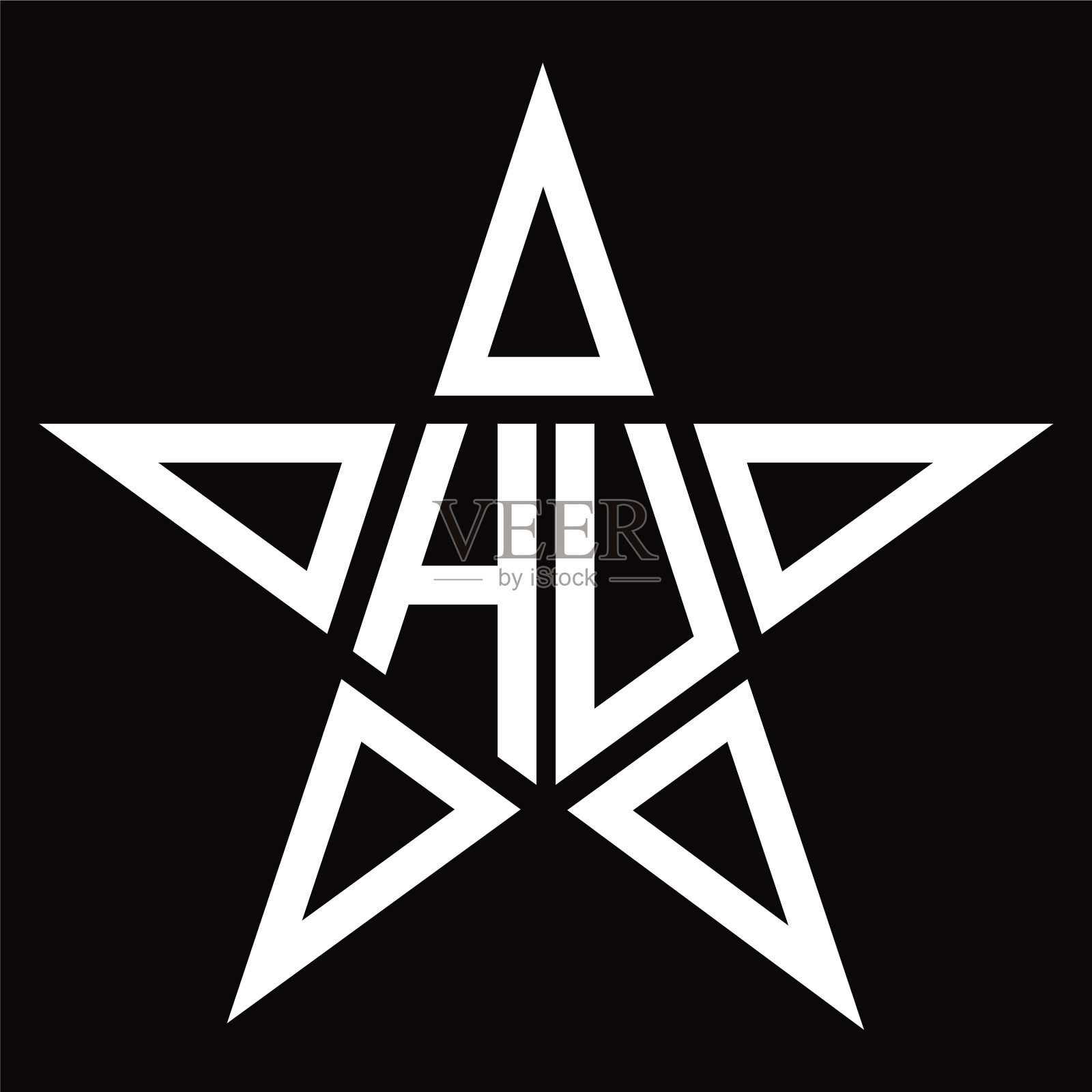 标志字母与星形设计模板插画图片素材