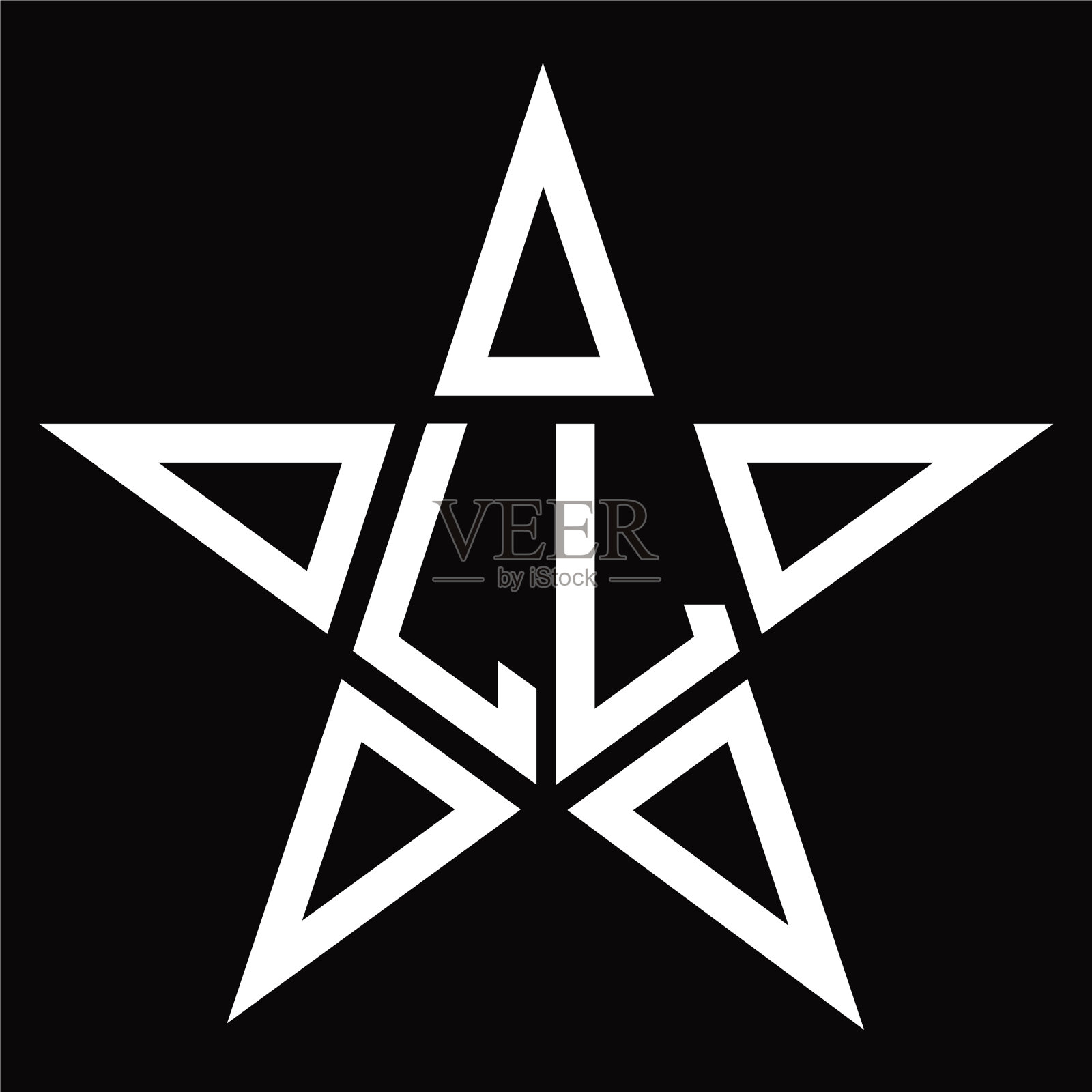 标志字母与星形设计模板插画图片素材