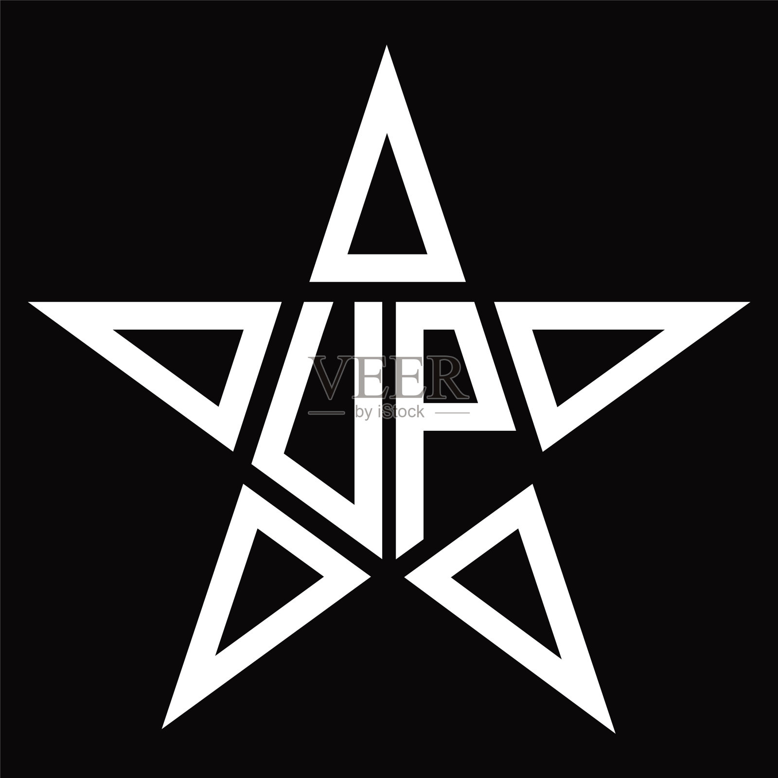 向上的标志字母与星形设计模板插画图片素材