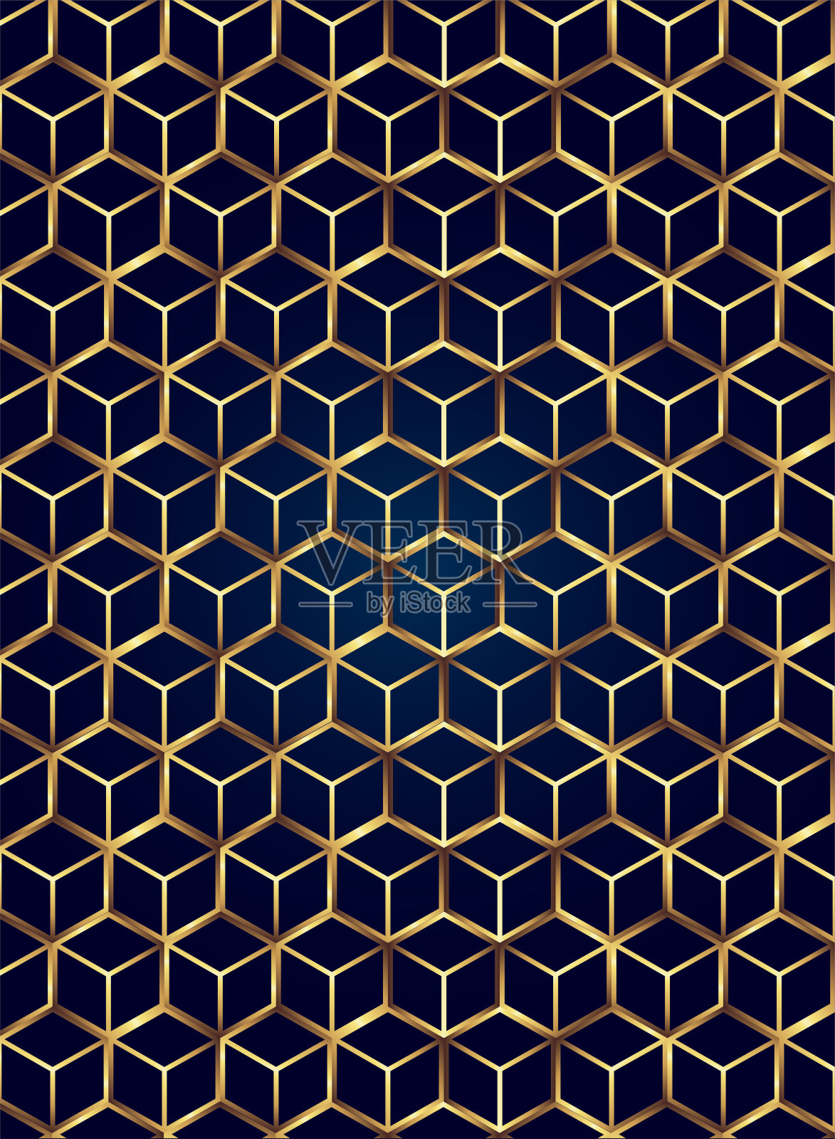 黑色背景上的黄金方块图案插画图片素材