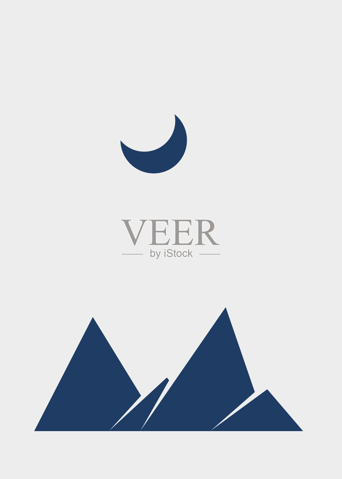 几何山脉剪影生成艺术海报插图插画图片素材