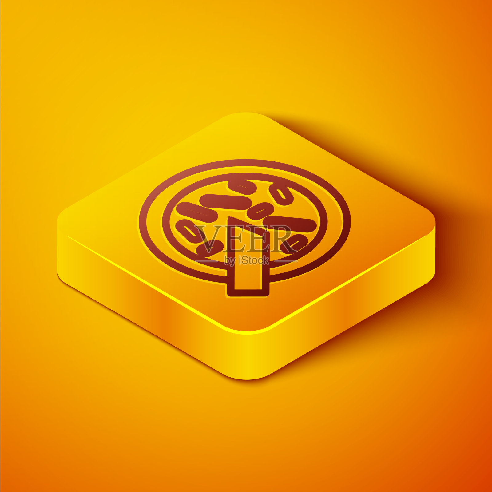 带有细菌图标的等距线培养皿图标素材