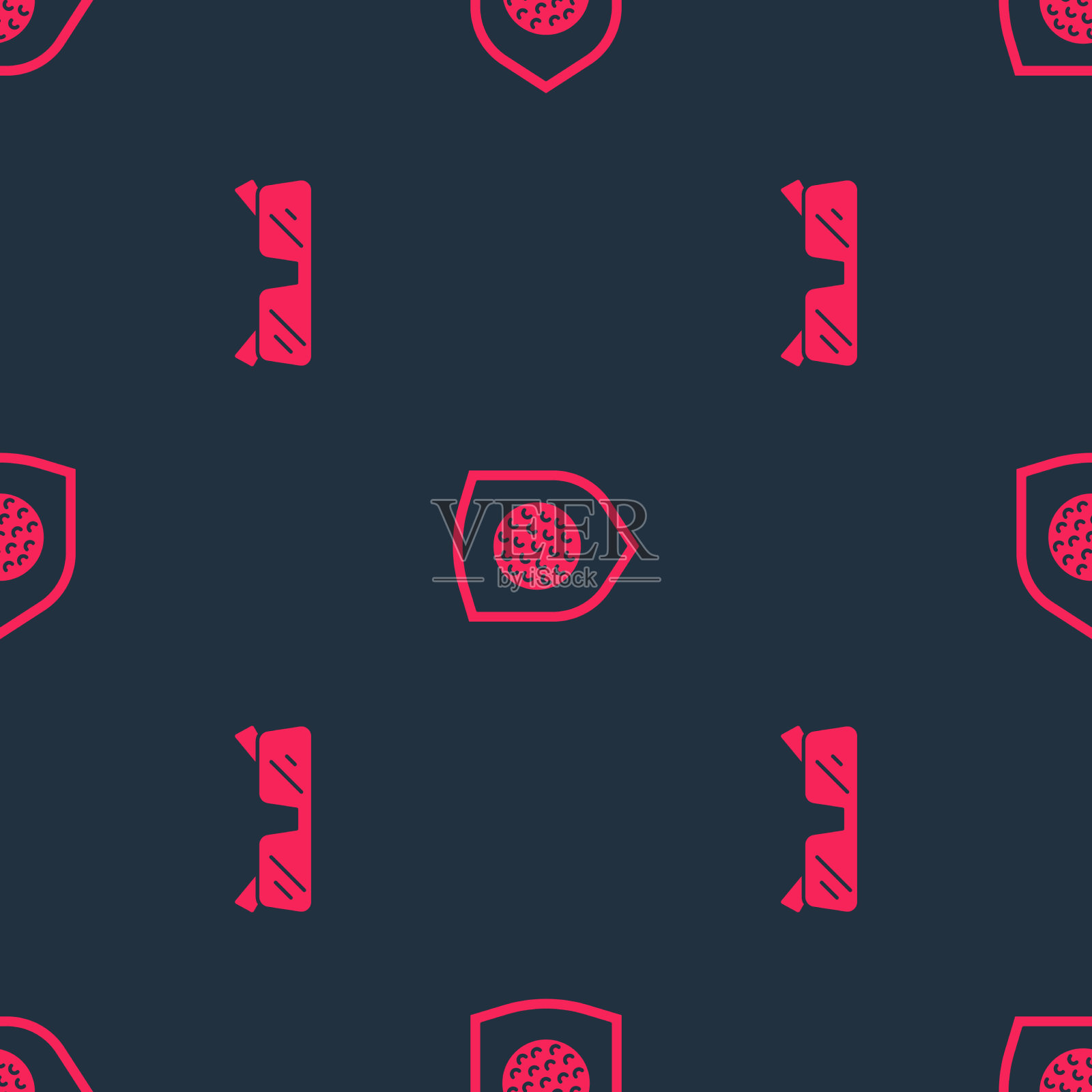 将玻璃和高尔夫球与防护罩无缝对接图标素材