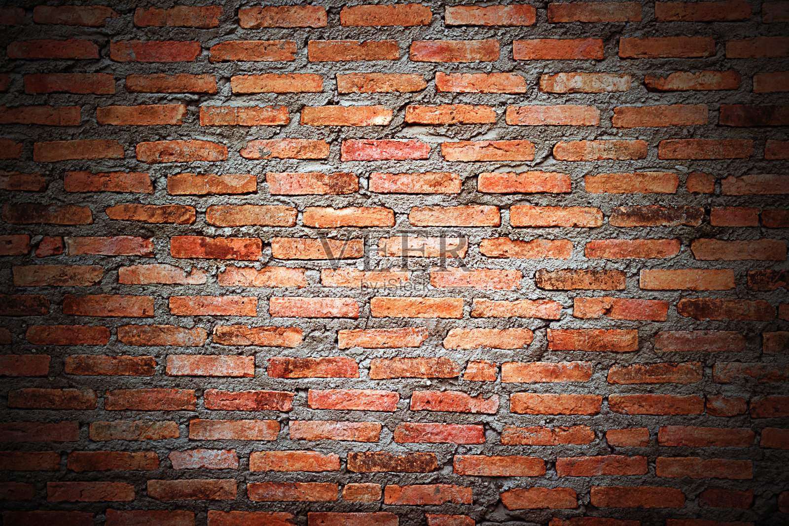 旧的红色砖墙纹理垃圾背景与vignetcorner背景照片摄影图片
