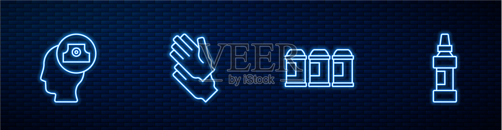 设线漆喷雾器可将胶喷嘴盖上插画图片素材