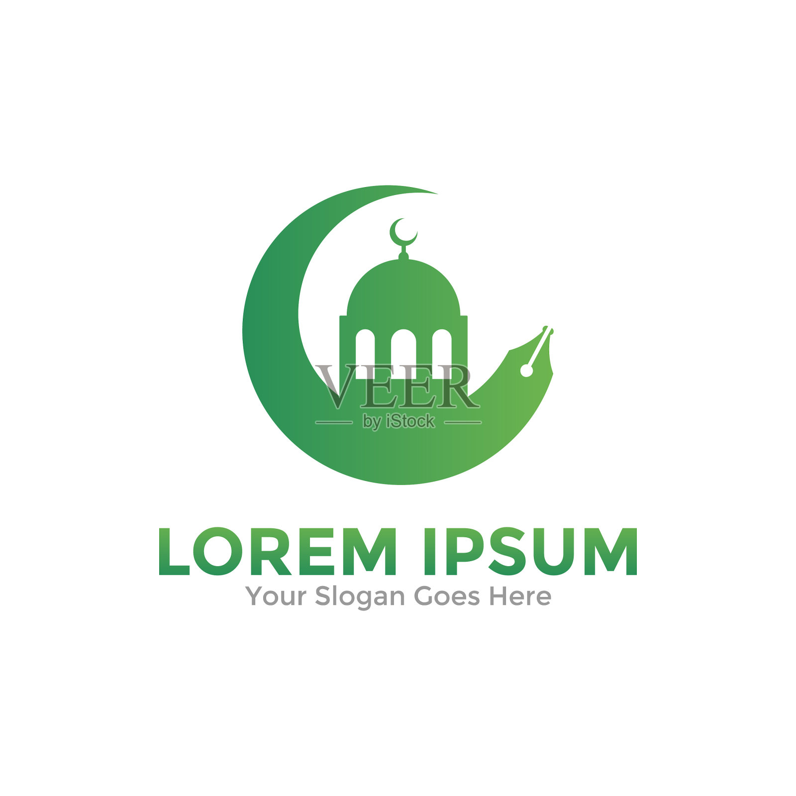 伊斯兰教学习标志设计模板伊斯兰插画图片素材