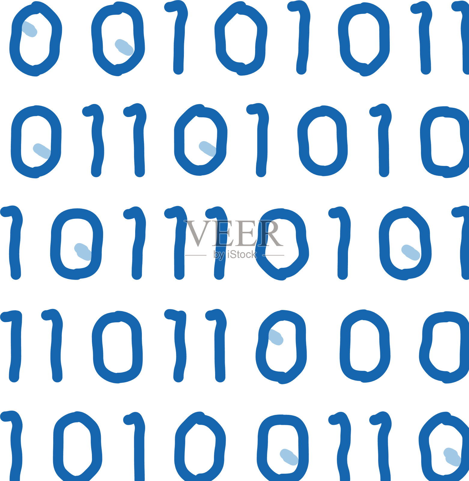 流二进制代码矩阵涂鸦图标手插画图片素材