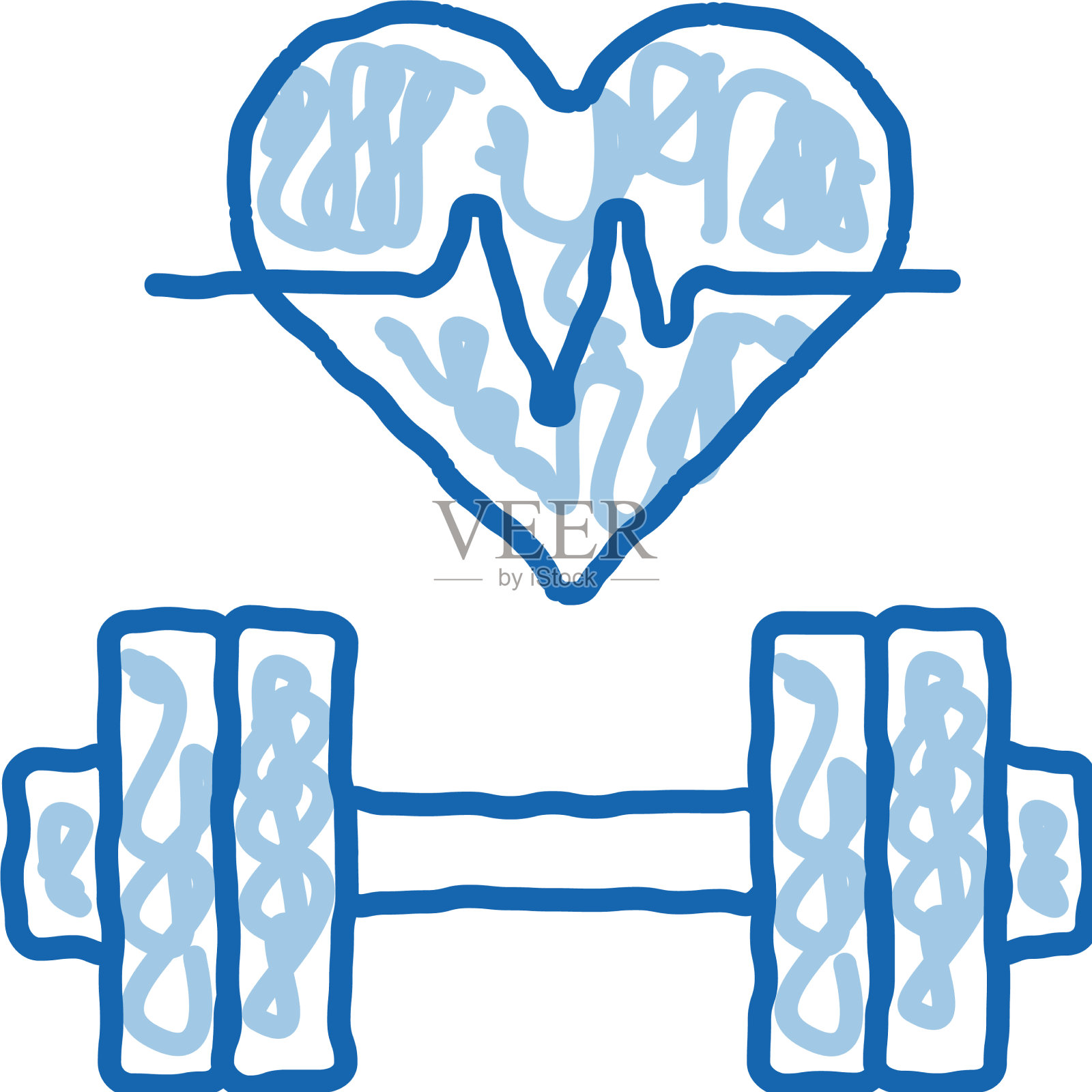 有氧训练生物黑客涂鸦图标手绘设计元素图片