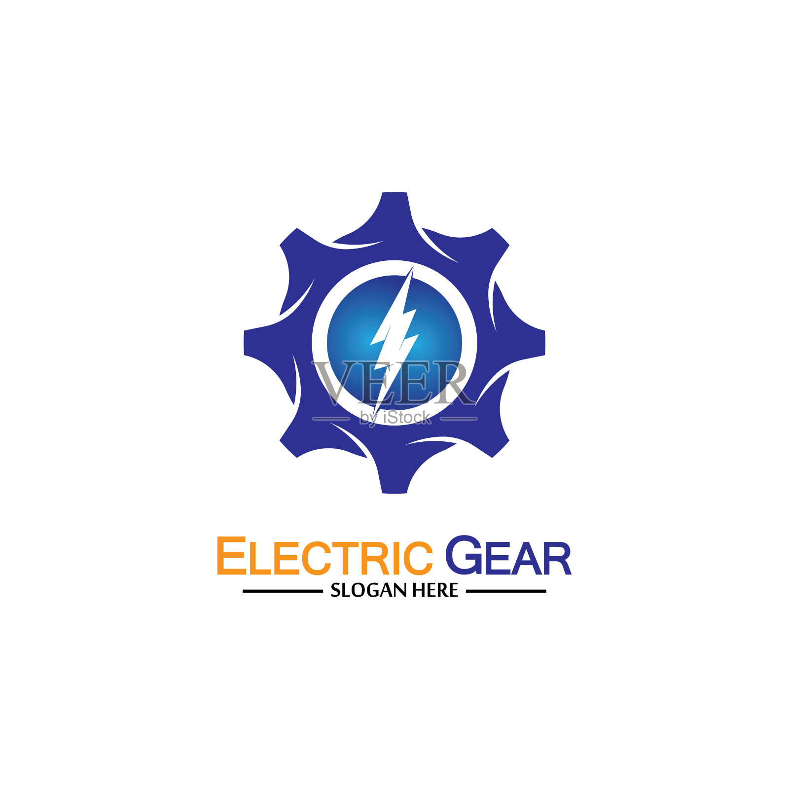 适用于电动齿轮标志模板插画图片素材