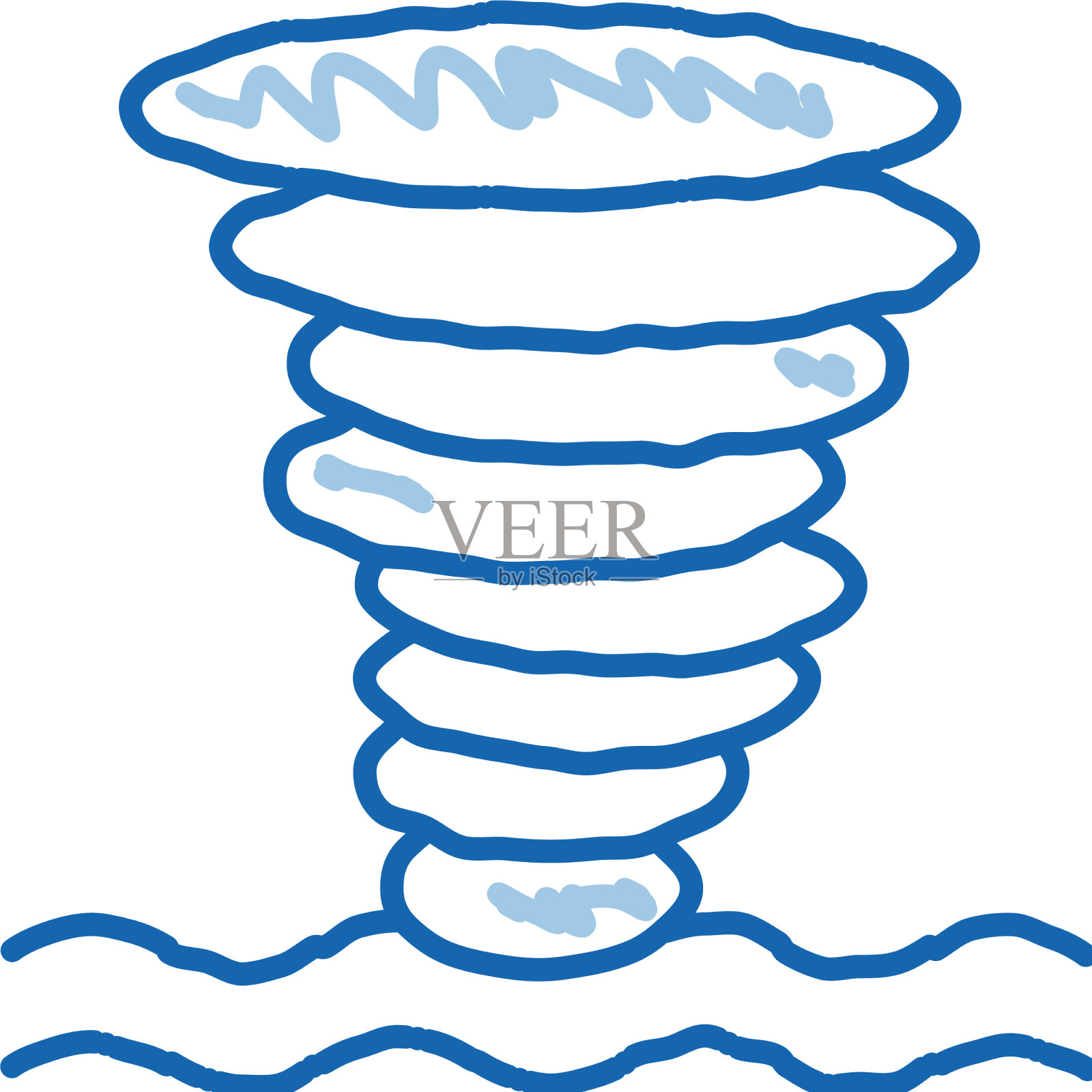 龙卷风，海水，手绘涂鸦图标设计元素图片