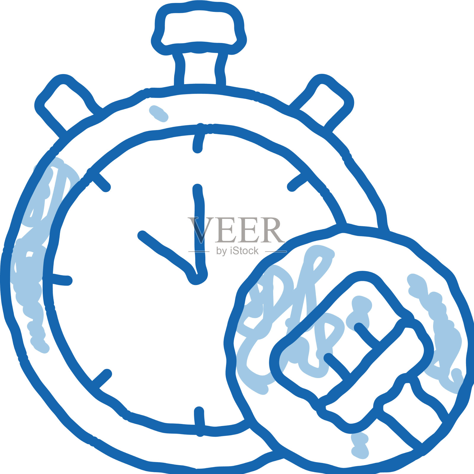 秒表刷涂鸦图标手绘设计元素图片