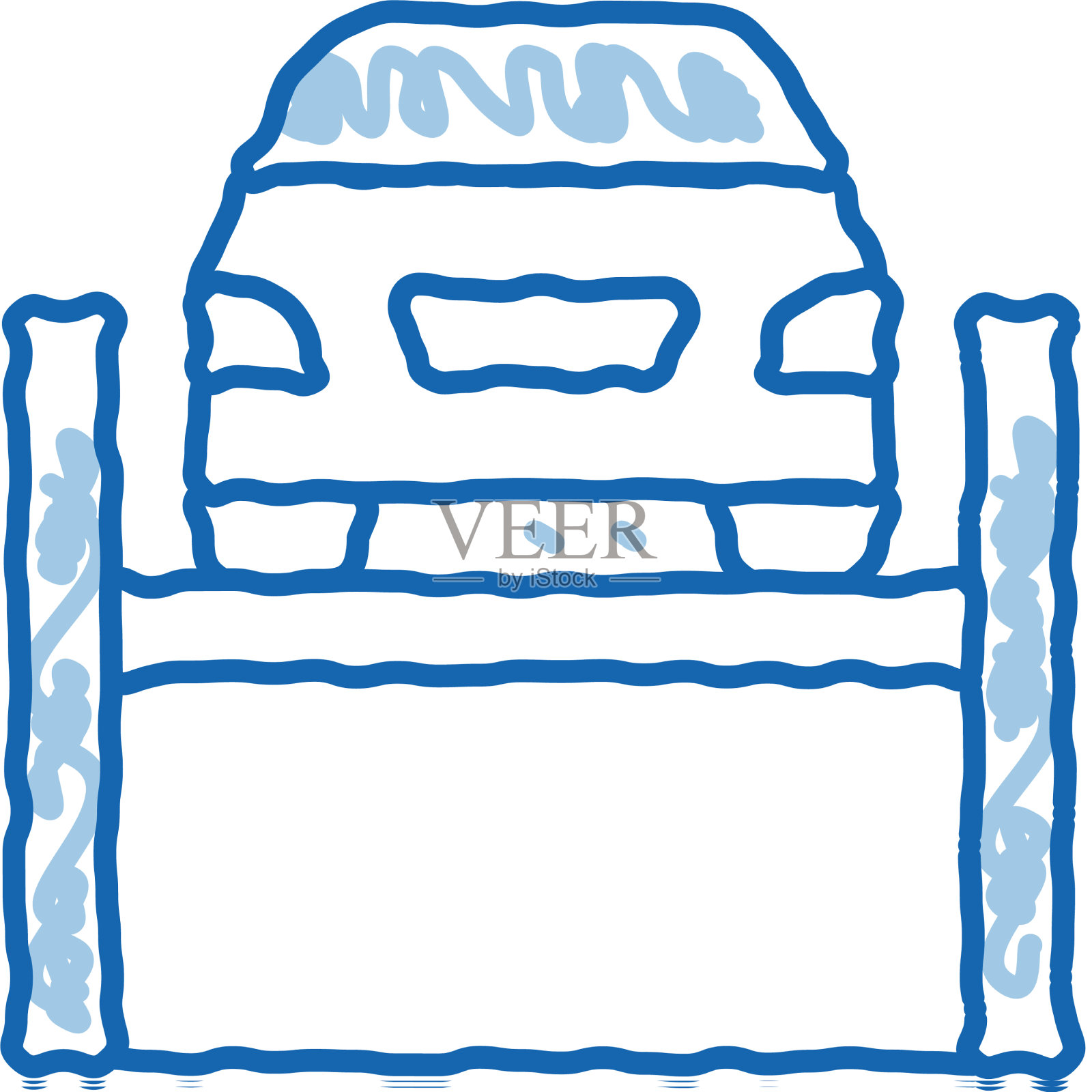 汽车吊装涂鸦图标手绘设计元素图片