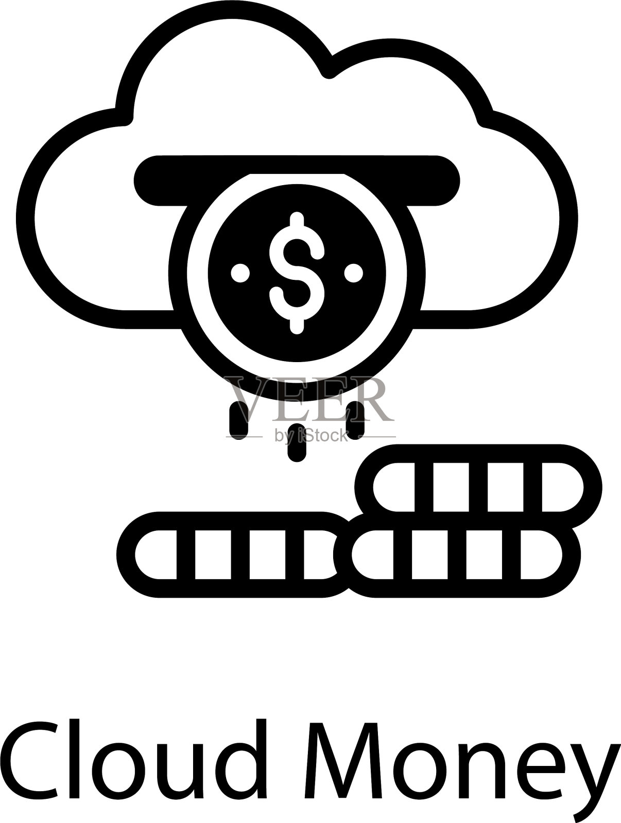 云的钱插画图片素材