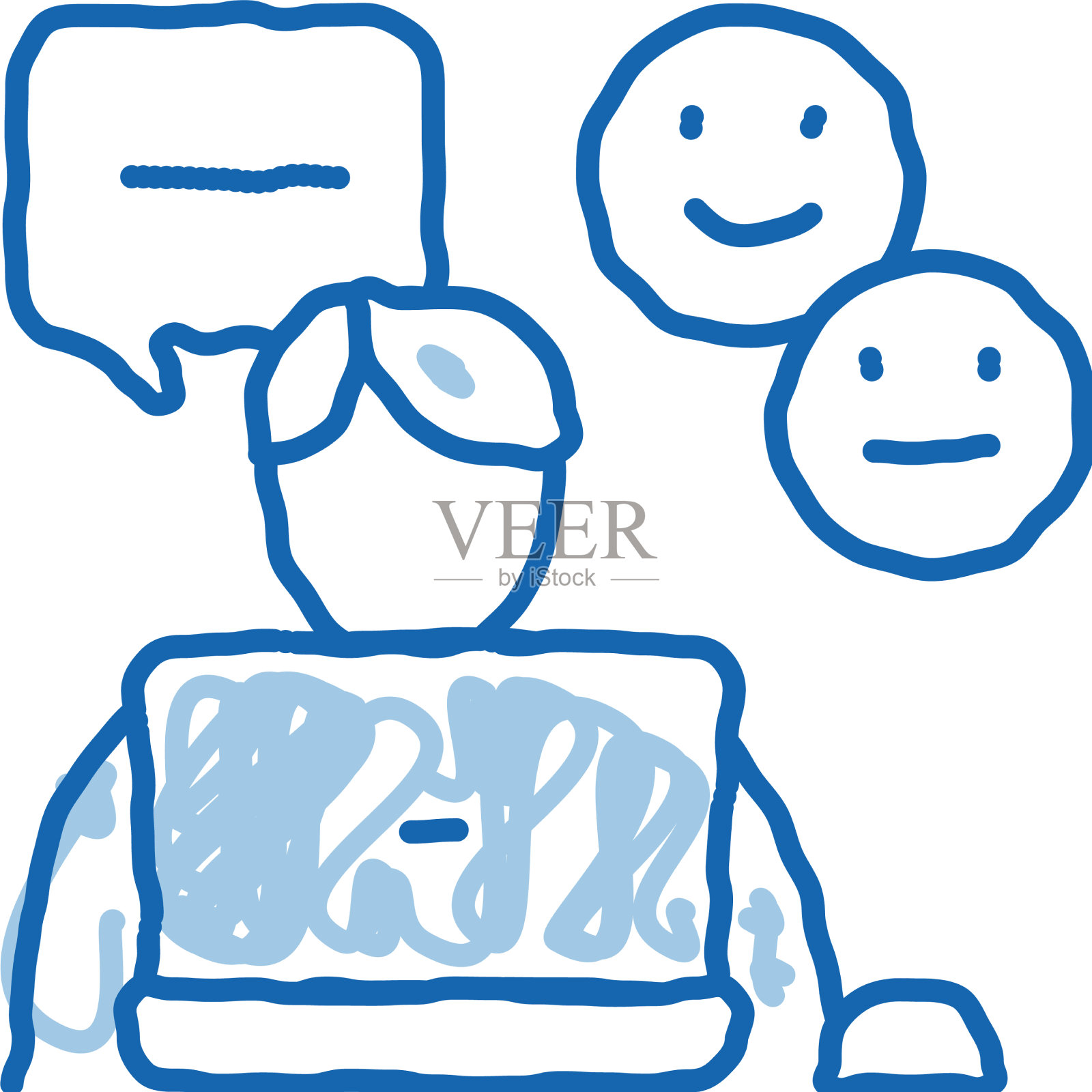 情绪聊天沟通涂鸦图标手设计元素图片