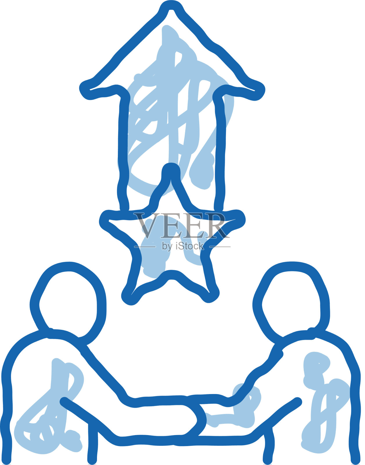 成功人士签约涂鸦图标手绘设计元素图片