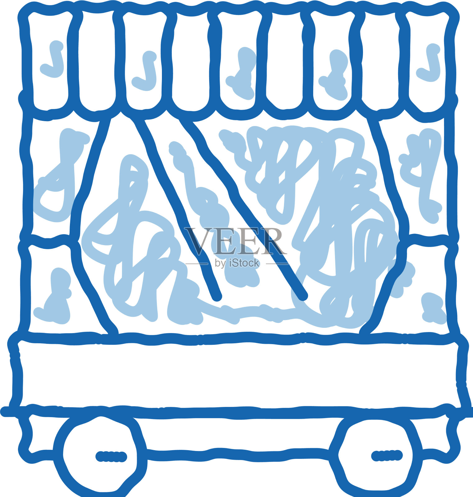 移动木偶剧院涂鸦图标手绘设计元素图片