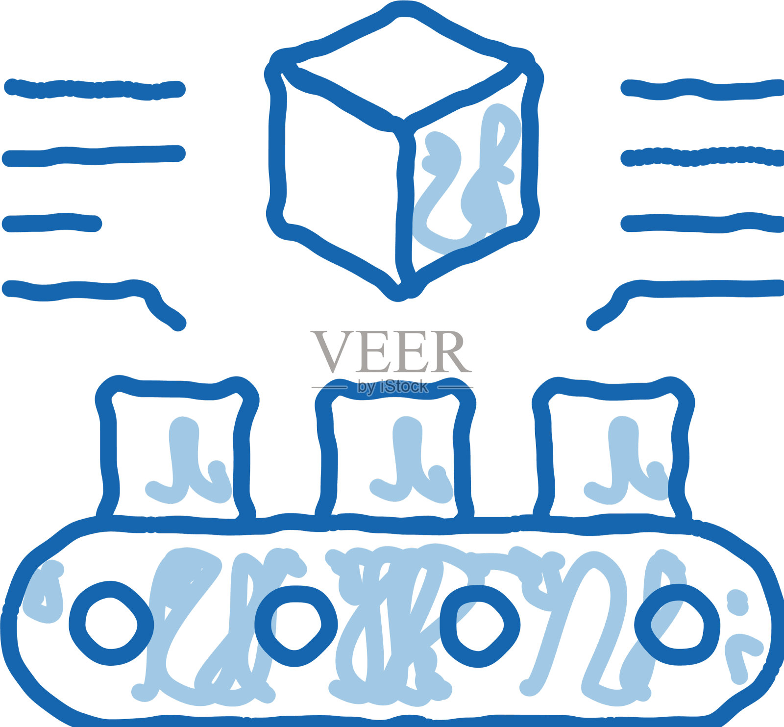 纸板回收涂鸦图标手绘插画图片素材