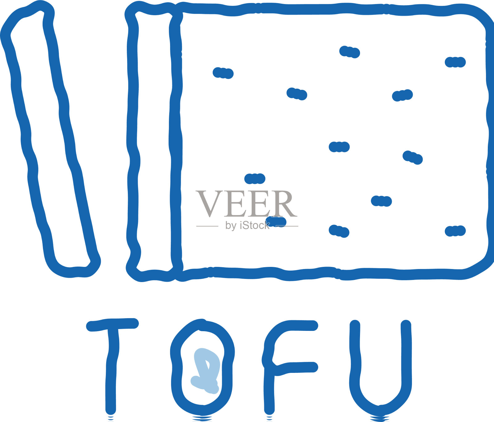 手绘豆腐奶酪涂鸦图标插画图片素材
