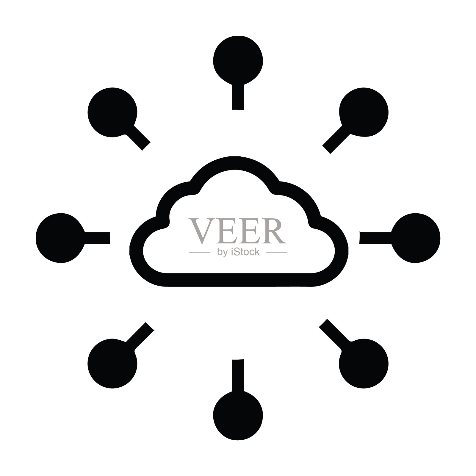 网络、云、计算的图标插画图片素材