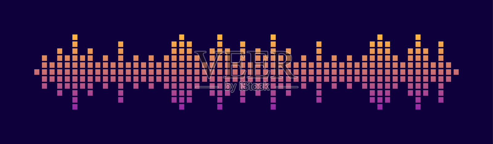 抽象的声波。现代数字均衡器。无线电波。音量级别符号。音乐的频率。音乐应用程序的声音振动频谱。矢量插图。插画图片素材