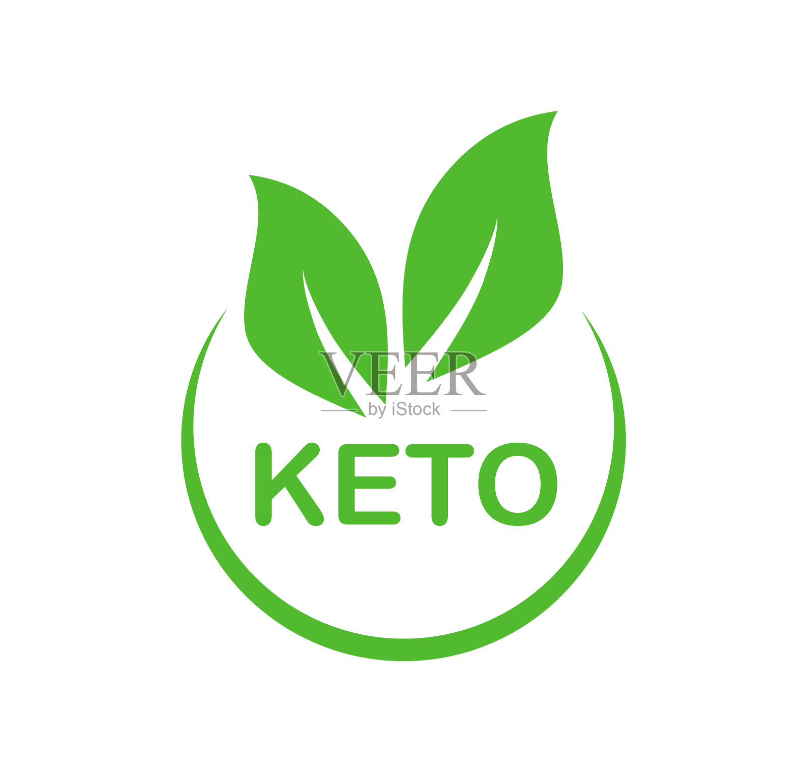 酮类的图标。生酮饮食的标志。酮饮食徽章。食品工业绿色标志。矢量插图。插画图片素材