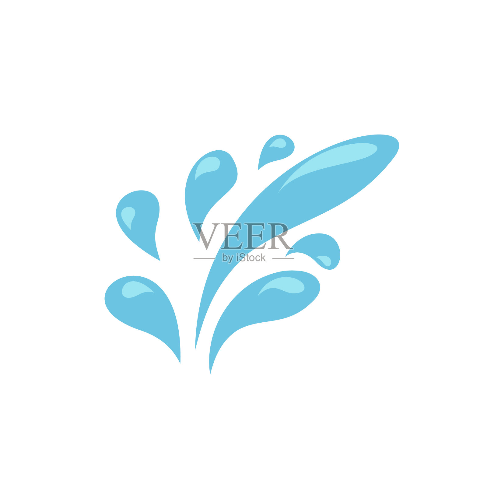 水滴、眼泪、雨的卡通风格。孤立的水矢量图标设计元素图片