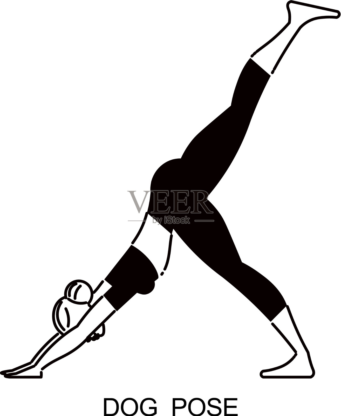 狗式瑜伽作文插画图片素材