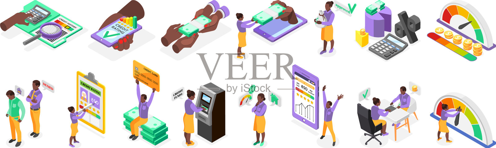 信用评分集图标素材