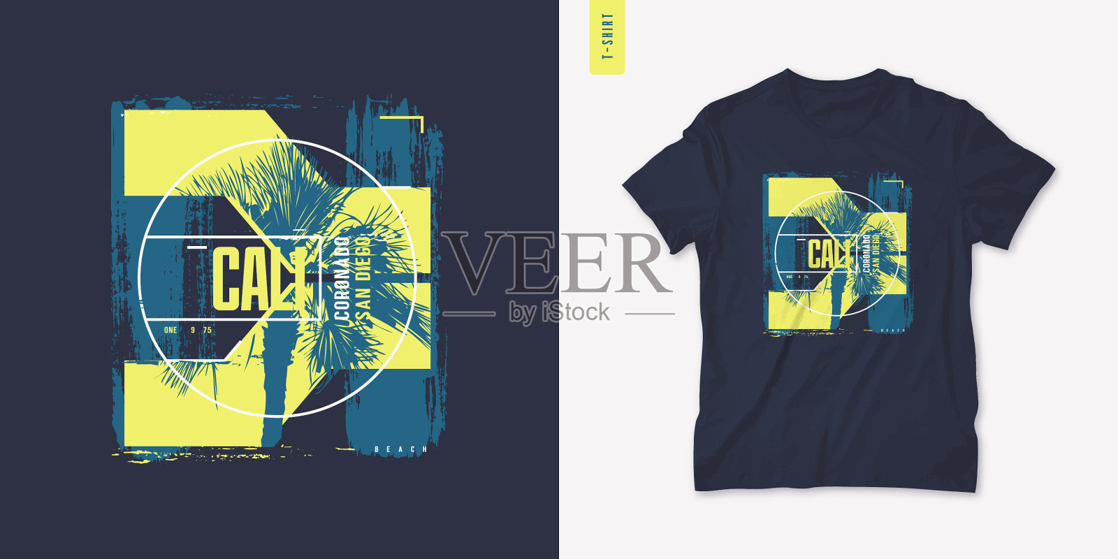 圣地亚哥加利福尼亚夏季图形t恤设计插画图片素材