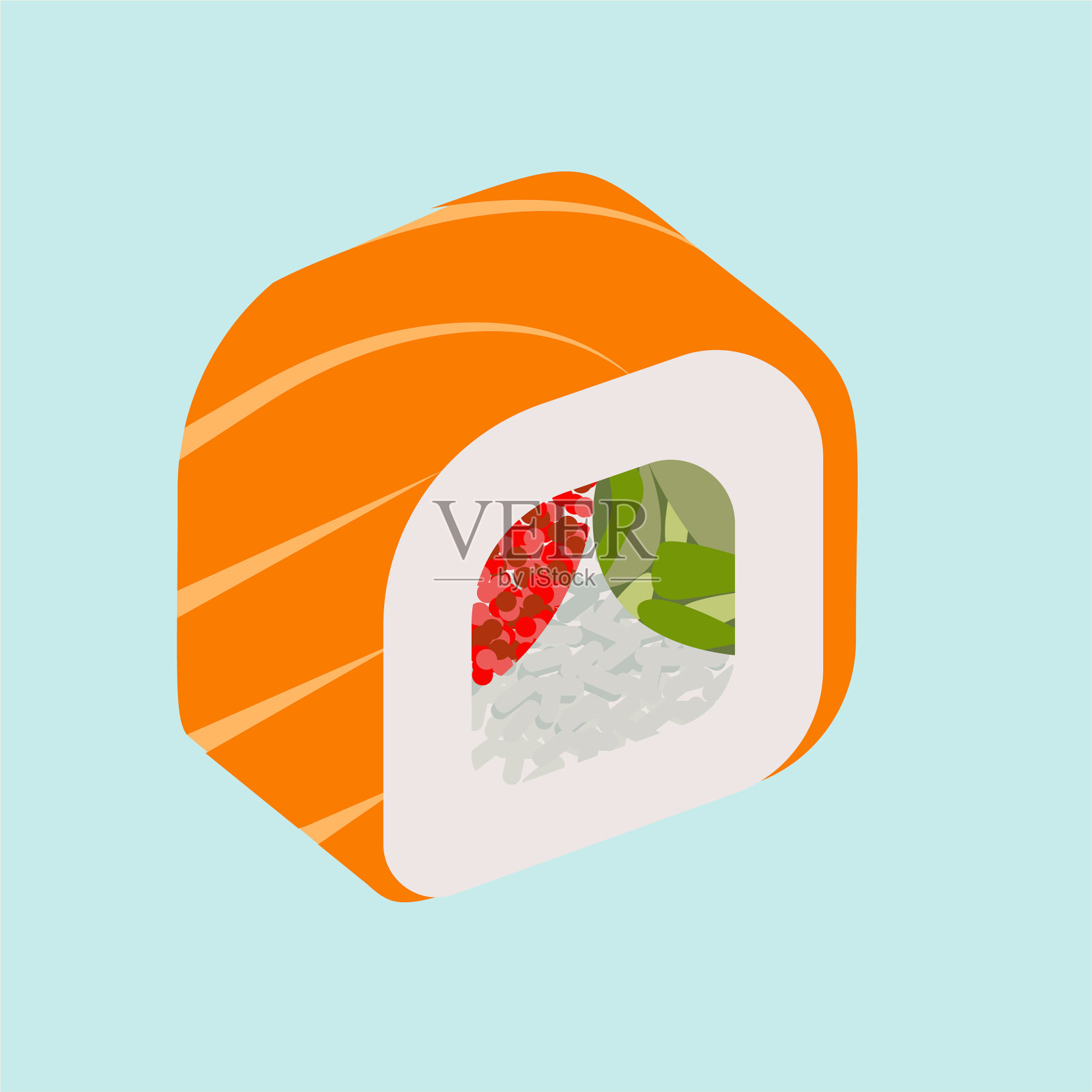 彩色寿司图标插图插画图片素材