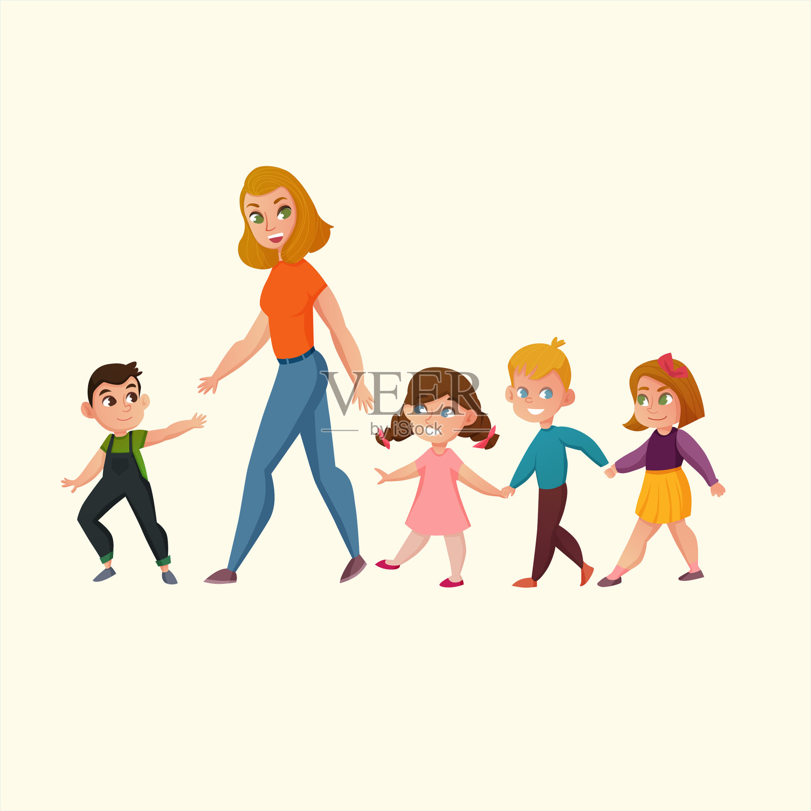 幼儿园图标平面设计插图插画图片素材