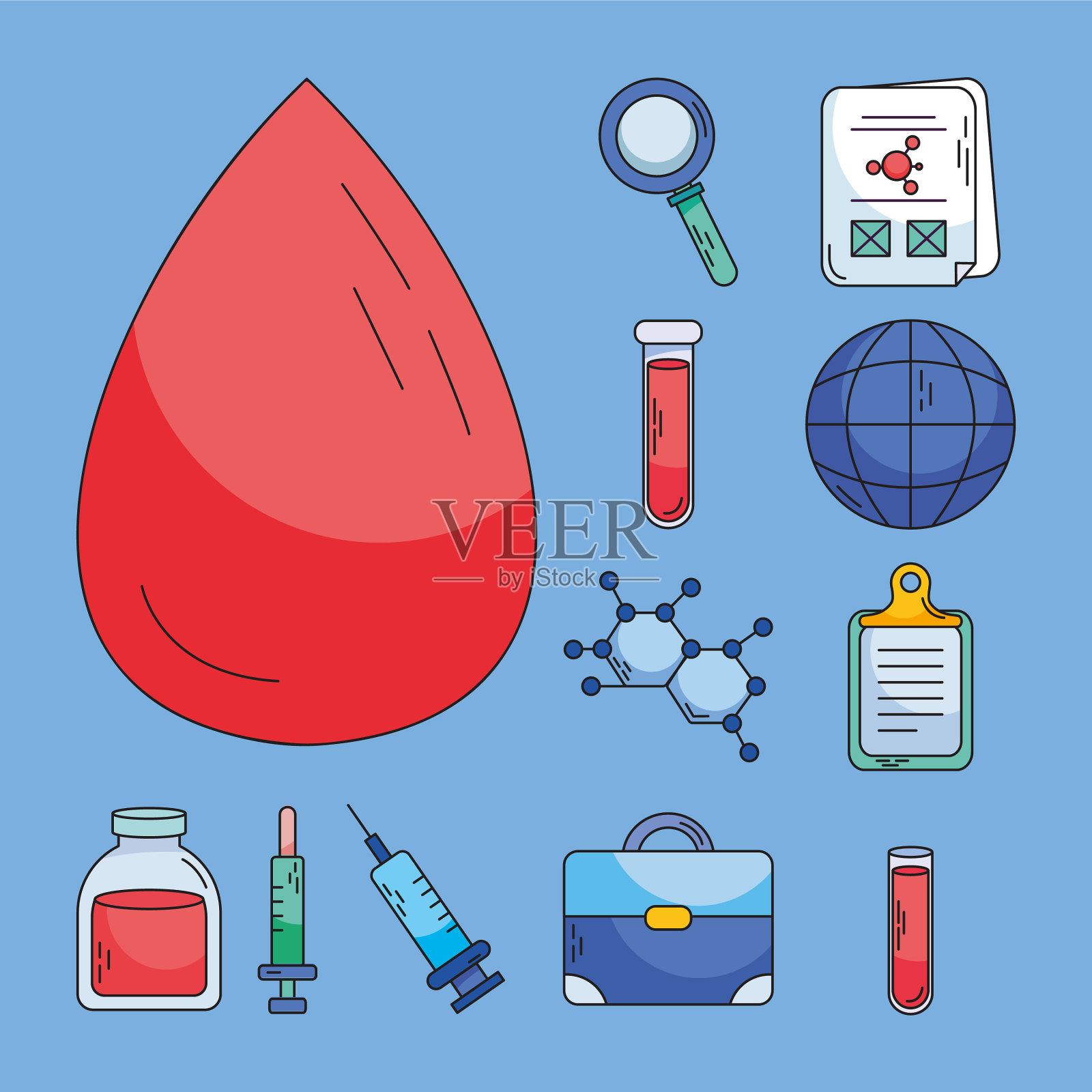 血液和生物技术插画图片素材