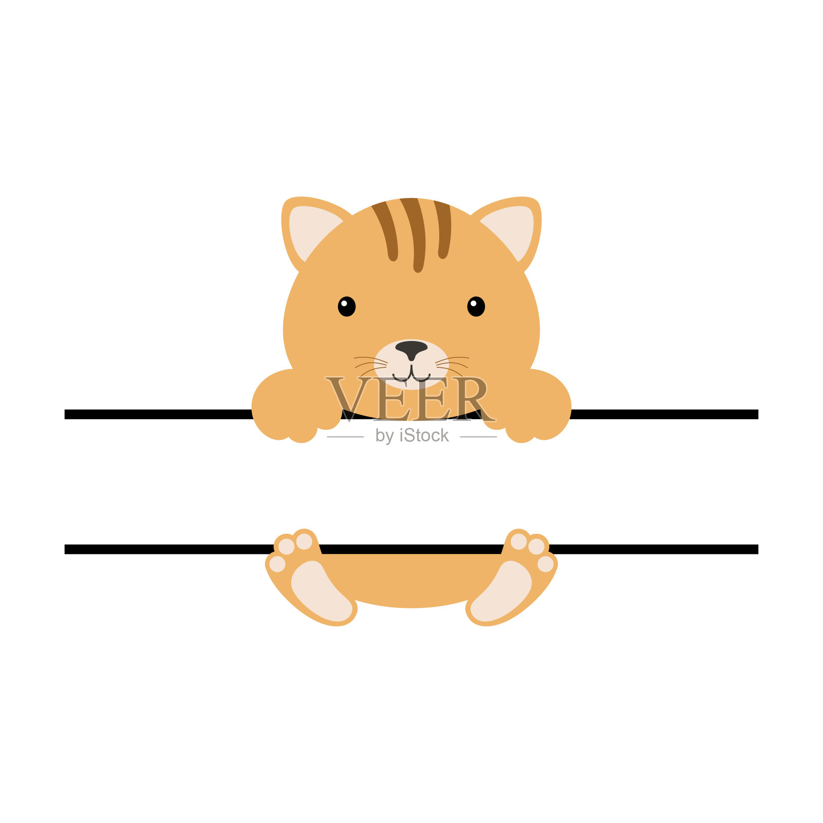 可爱的猫分裂字母。有趣的卡通人物衬衫，剪贴簿，打印，贺卡，婴儿淋浴，邀请，家庭装饰。明亮的颜色幼稚股票矢量插图。插画图片素材