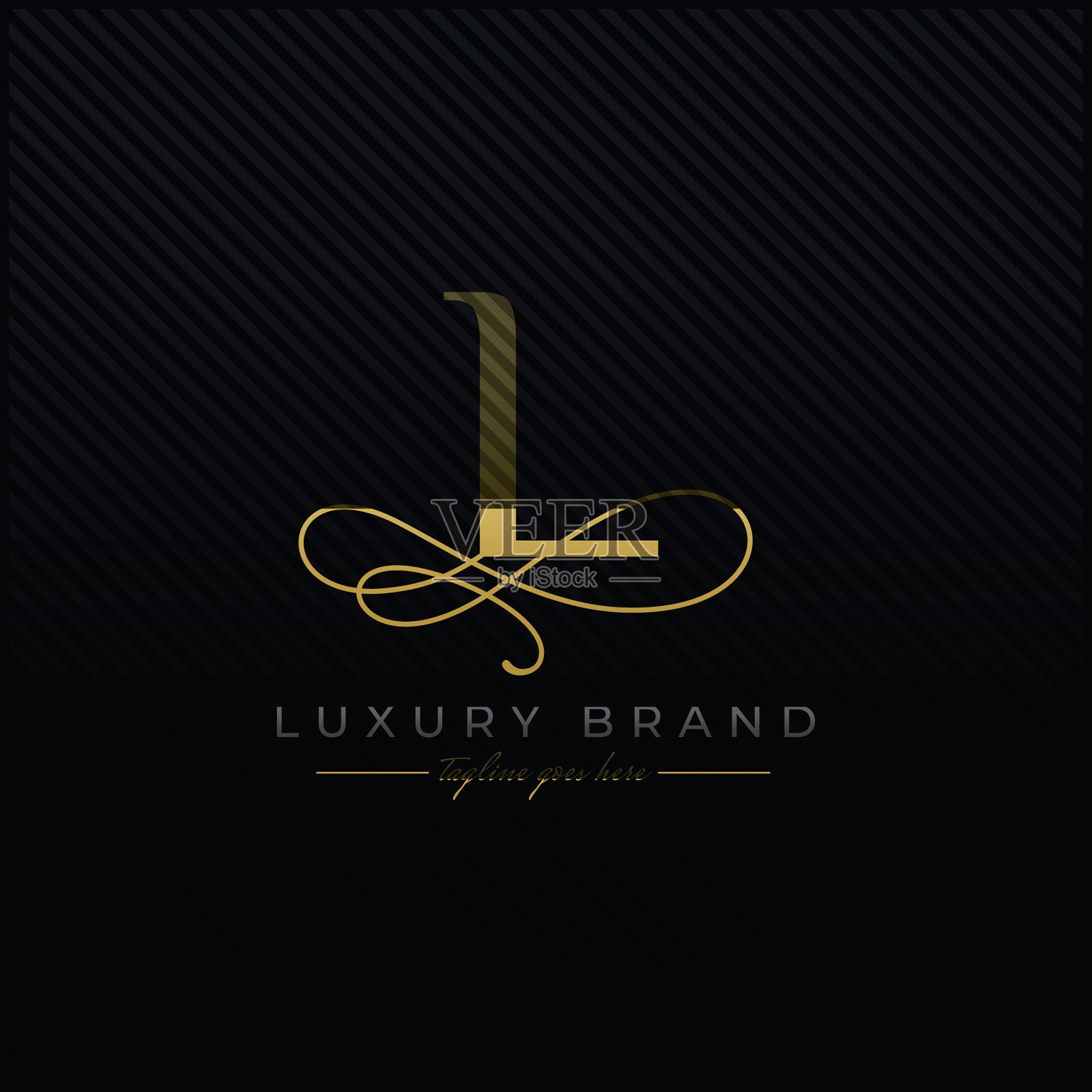 首字母奢华logo设计优雅插画图片素材