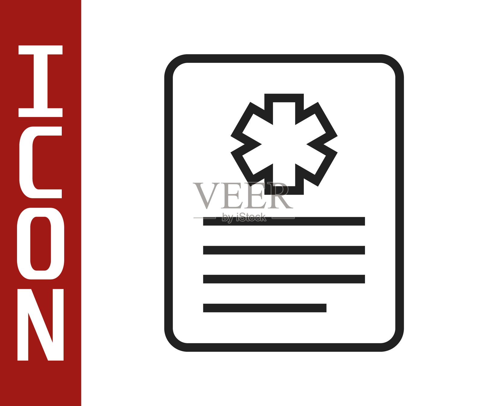 黑线医学剪贴板与临床记录图标隔离在白色背景上。处方，医疗检查标记报告。向量插画图片素材