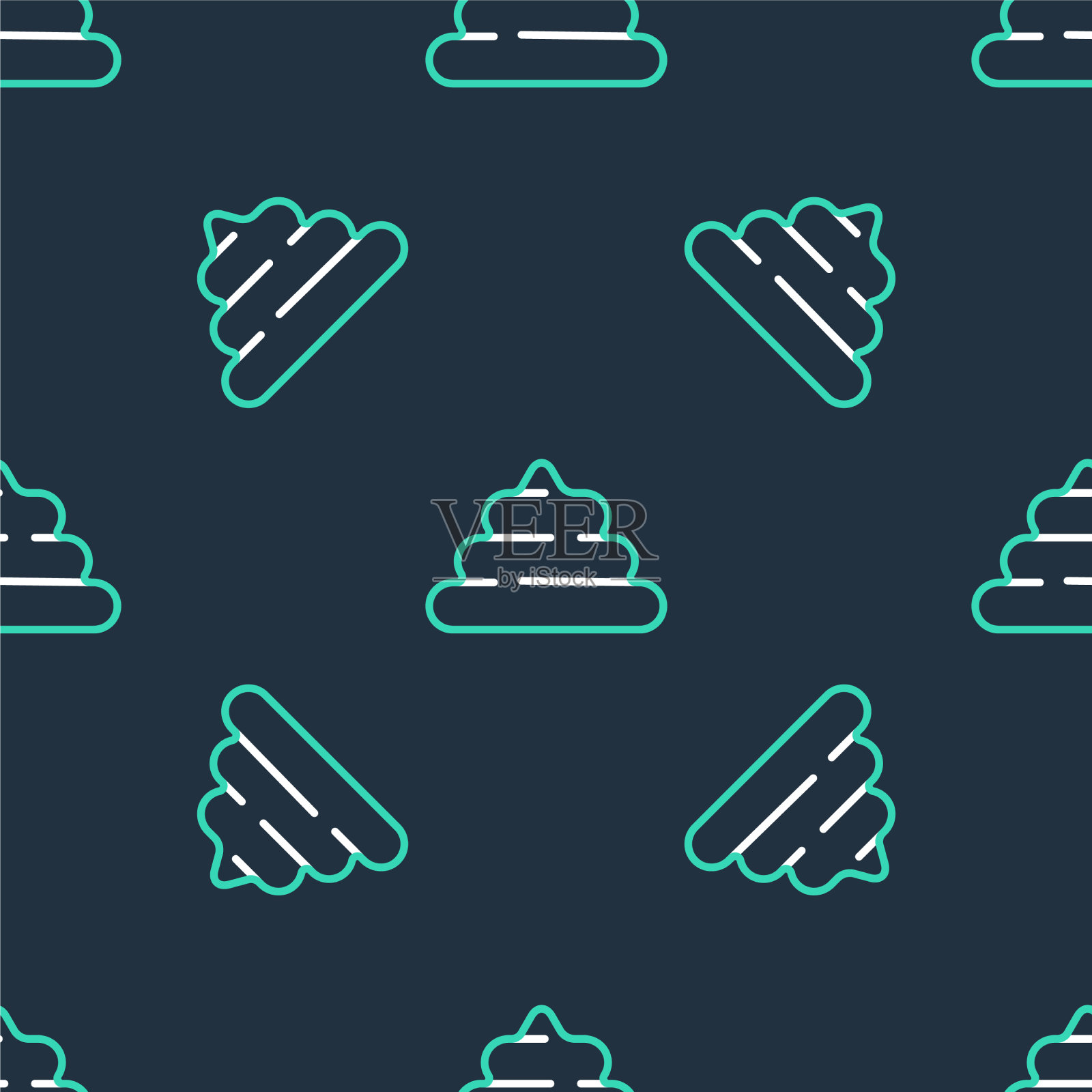 线屎图标隔离无缝模式上的黑色插画图片素材