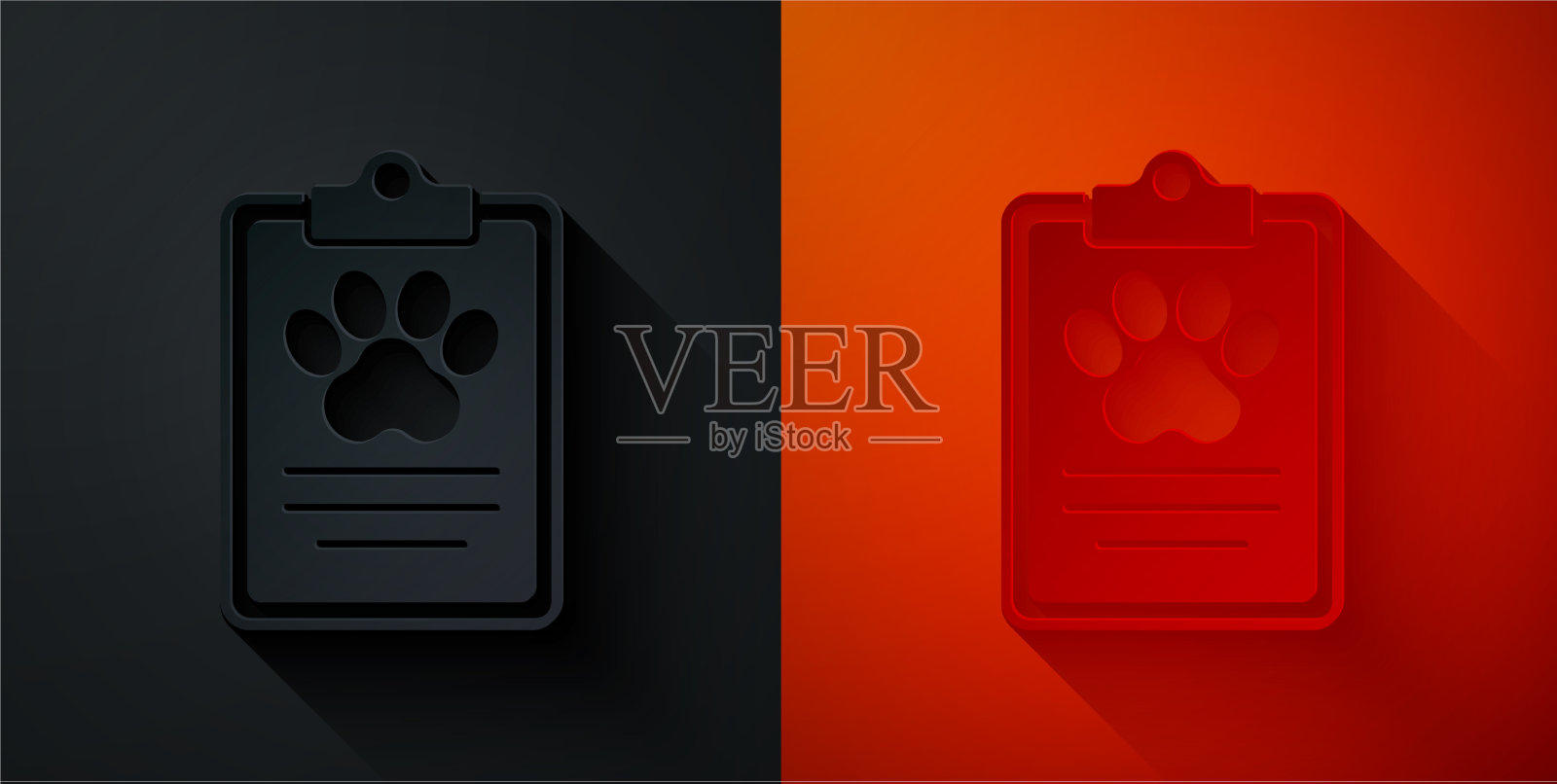 带有临床记录的剪纸剪贴板插画图片素材