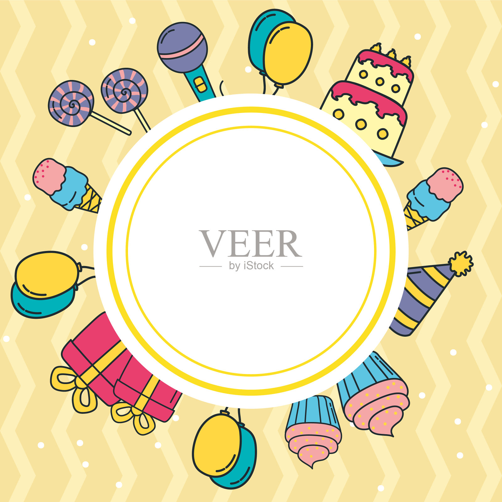 生日快乐图标套装图标素材