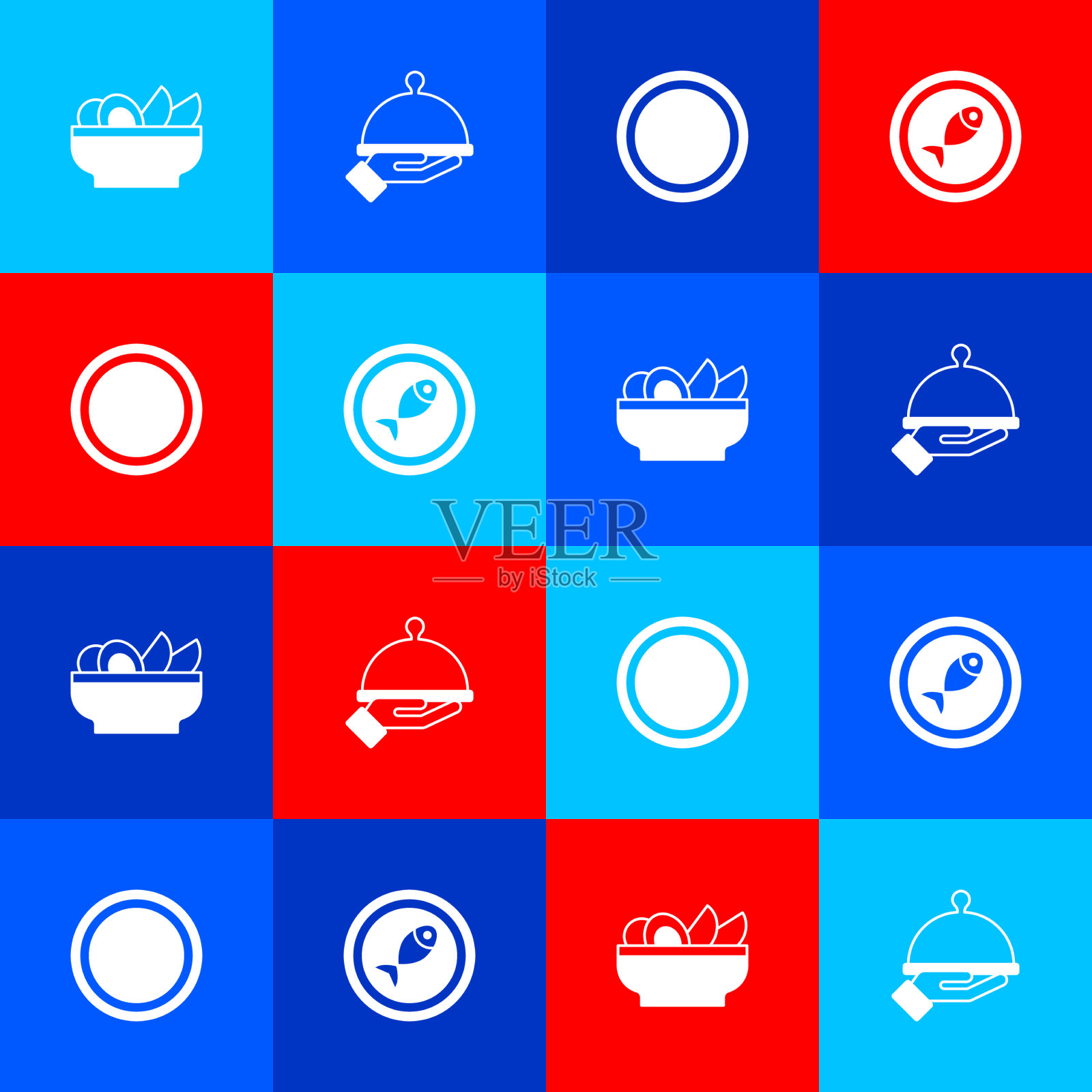 把玉米片放在覆盖托盘食物的盘子里图标素材