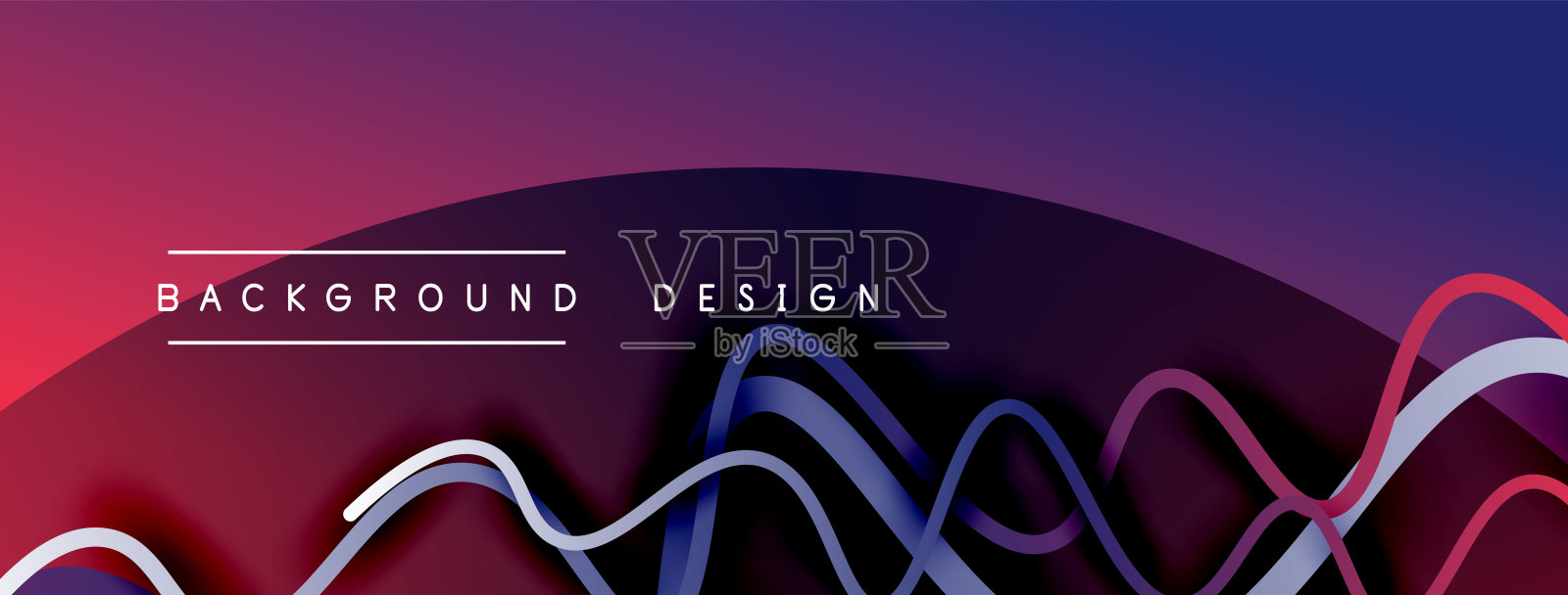 用带有阴影效果的波浪线抽象渐变背景。几何组成。3D阴影效果和流体梯度插画图片素材