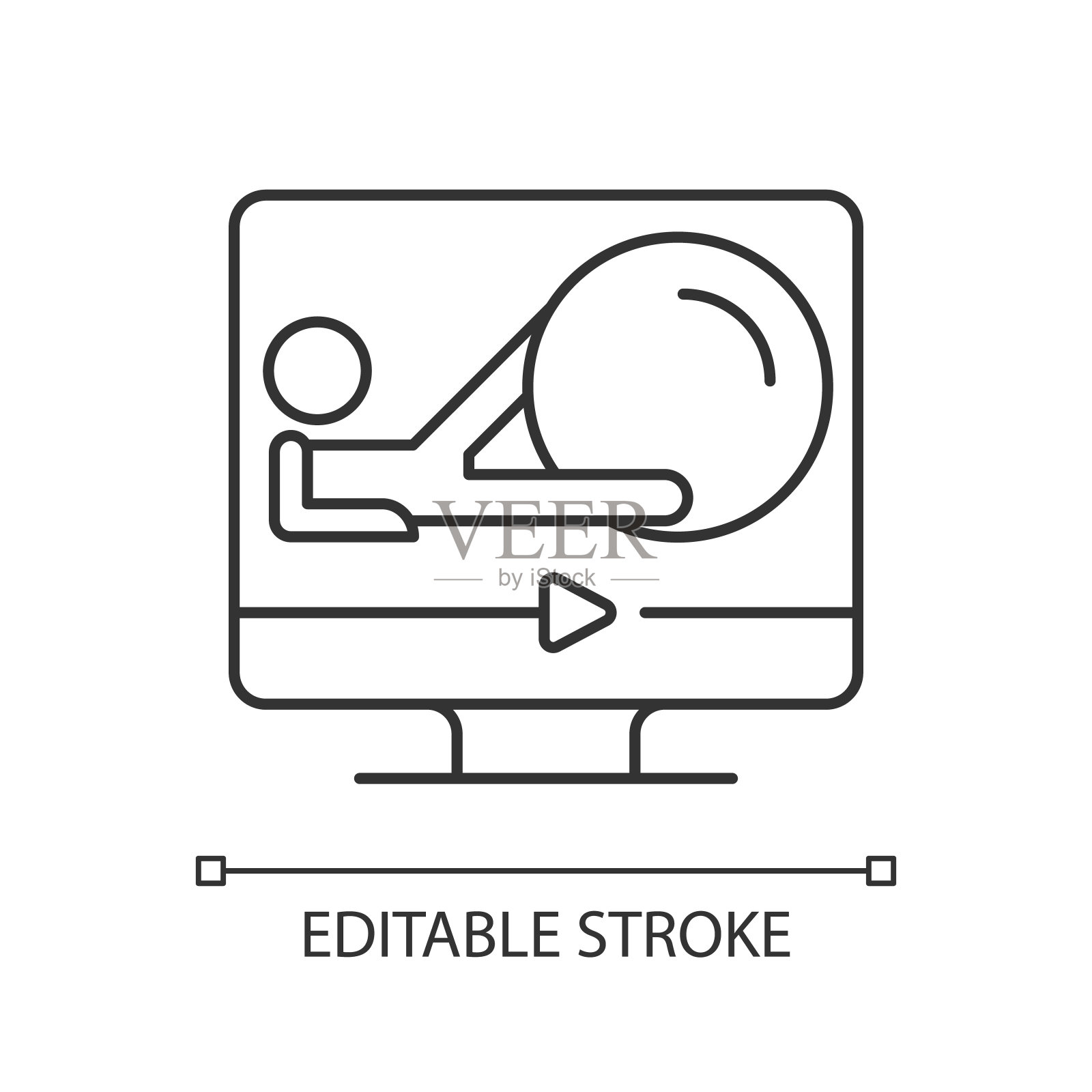 健身球在线健身直线图标。图标素材