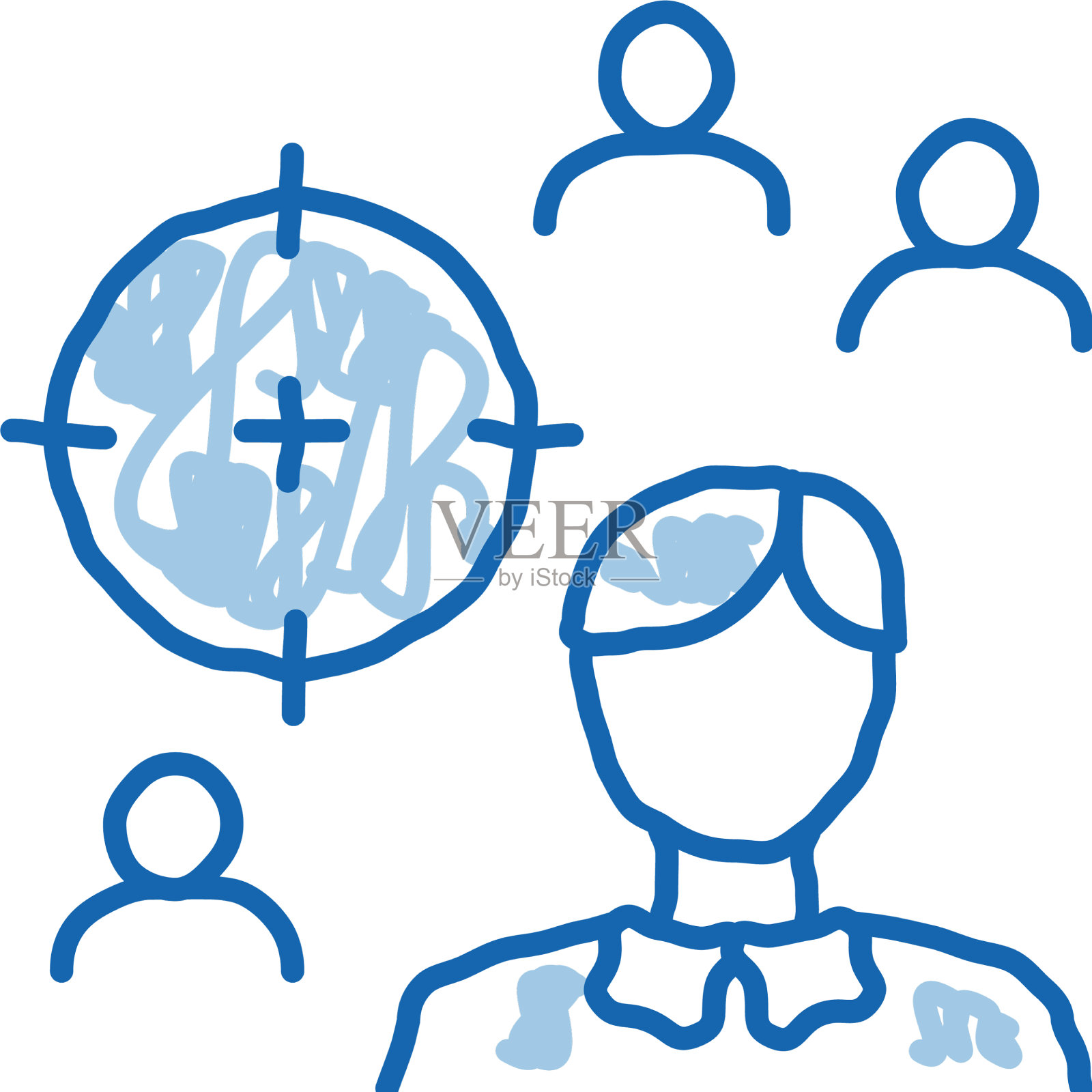 经理目标目标涂鸦图标手绘插画图片素材