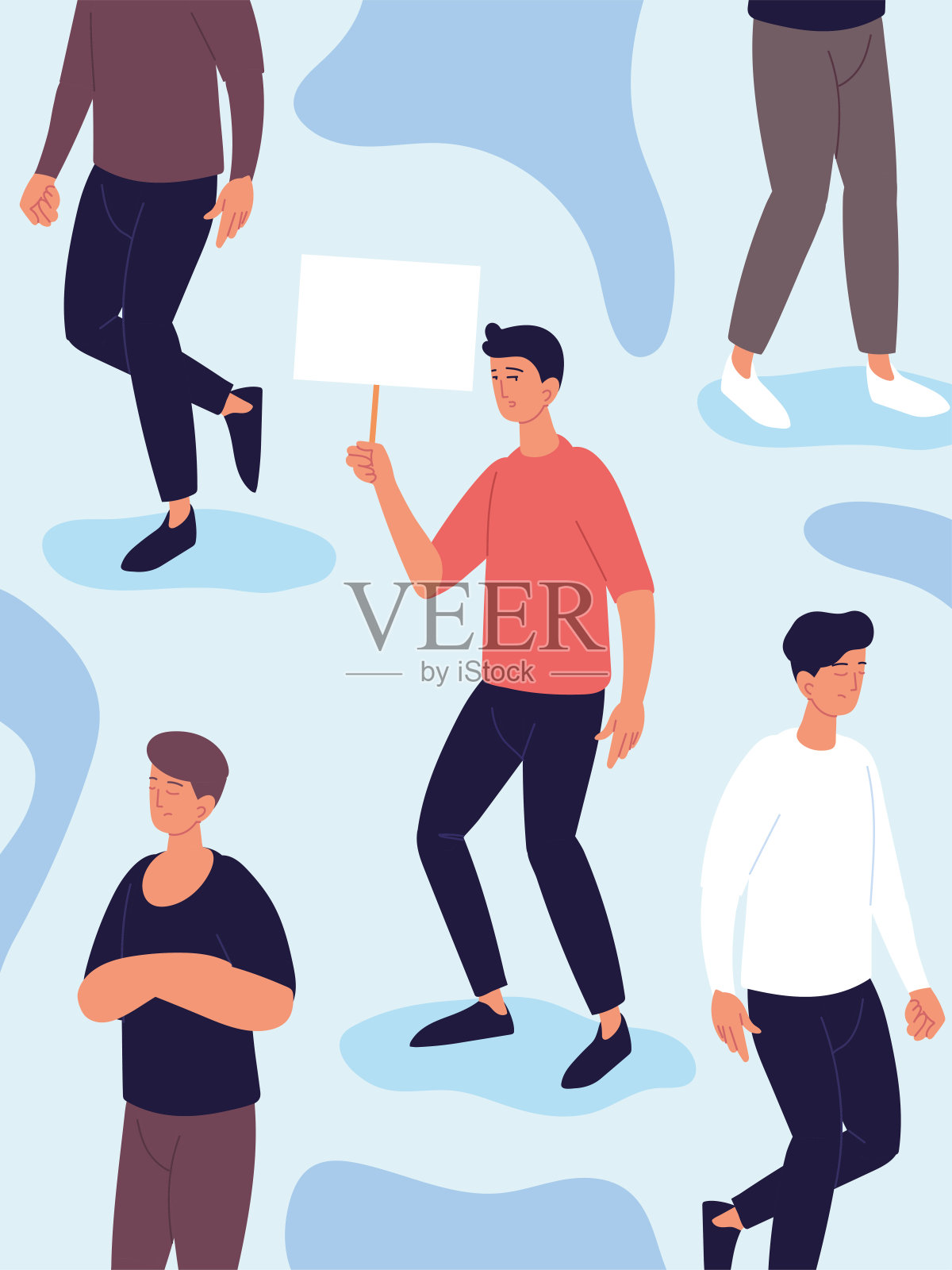 冷漠的人组插画图片素材