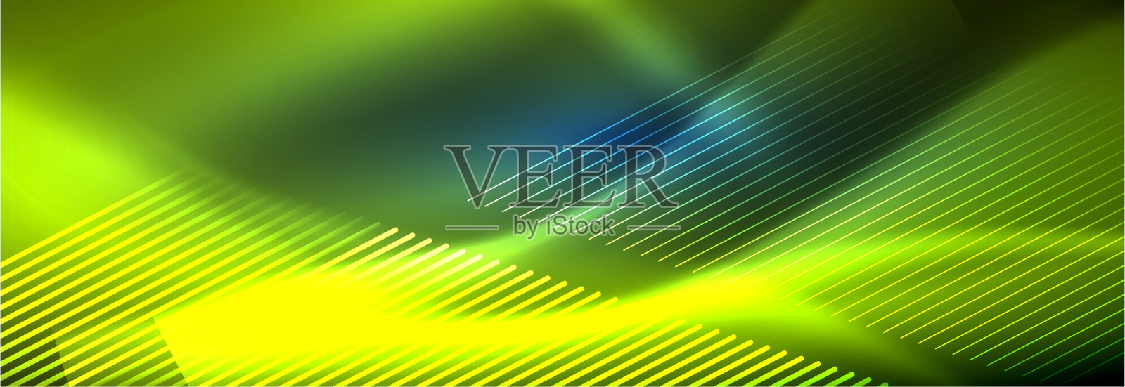 氖发光的线条，神奇的能量和光的运动插画图片素材