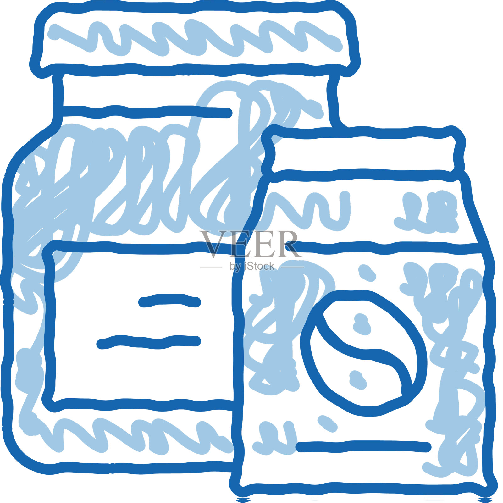 咖啡生产包装涂鸦图标手绘设计元素图片