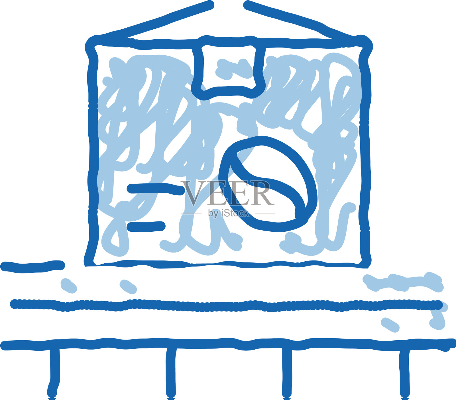 咖啡生产输送带涂鸦图标手绘设计元素图片